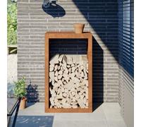 Walplus Firewood Rack 60X40X100 Cm Weathering Steel