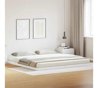Walplus Floor Bed Frame White 200 X 220 Cm Solid Pine Wood