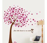 WALPLUS Flying Cherry Blossom Wall Stickers for Kids Rooms - Removable Floral Vinyl Decals for Nursery, Bedroom, Playroom Decor