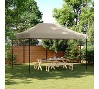 Walplus Foldable Party Tent Garden Gazebo Canopy Pop-Up Taupe 440X292X315 Cm