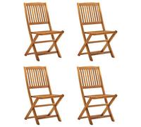 Walplus Folding Outdoor Chairs 4 Pcs Solid Acacia Wood