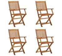 Walplus Folding Outdoor Chairs 4 Pcs Solid Acacia Wood