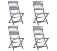 Walplus Folding Outdoor Chairs 4 Pcs Solid Acacia Wood