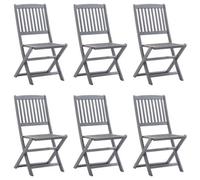 Walplus Folding Outdoor Chairs 6 Pcs Solid Acacia Wood