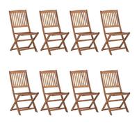 Walplus Folding Outdoor Chairs 8 Pcs Solid Acacia Wood