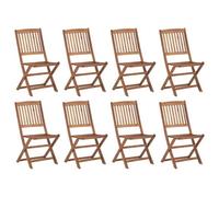 Walplus Folding Outdoor Chairs 8 Pcs Solid Acacia Wood