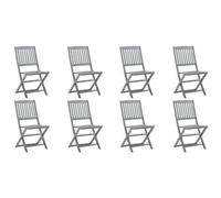 Walplus Folding Outdoor Chairs 8 Pcs Solid Acacia Wood