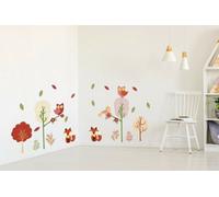 Walplus Fox Stickers, Birds Stickers, Forest, Flowers, Children Wall Stickers, Diy Art Kids Sticker Pvc Colourful
