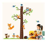 WALPLUS Fox Tree Height Measure Wall Stickers: Removable Kids Room Decor, Nursery Art, Animal Decals