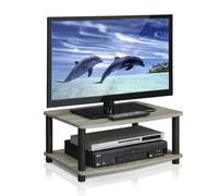 Walplus Furinno 13191Gyw/bk Turn-N-Tube No Tools 2-Tier Elevated Tv Stands, Oak Grey/black