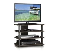 Walplus Furinno 15093Cc/gy Turn-N-Tube Easy Assembly 4-Tier Petite Tv Stand, Espresso
