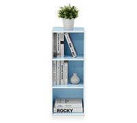 Walplus Furinno 3-Tier Open Shelf Bookcase, White/light Blue 11003Wh/lbl