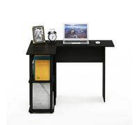 Walplus Furinno Abbott L-Shape Desk With Bookshelf, Espresso/black