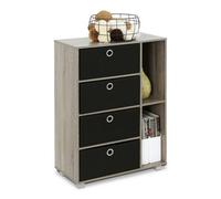 Walplus Furinno Andrey Multipurpose Storage Cabinet With Bin Drawers, French Oak Grey