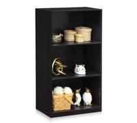 Walplus Furinno Basic 3-Tier Bookcase Storage Shelves, Dark Walnut