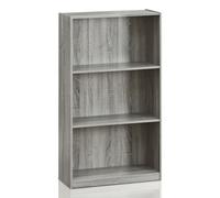 Walplus Furinno Basic 3-Tier Bookcase Storage Shelves, French Oak Grey, 99736Gyw