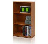 Walplus Furinno Basic 3-Tier Bookcase Storage Shelves, Light Cherry, 99736Lc