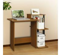 Walplus Furinno Efficient Home Laptop Notebook Computer Desk, Light Cherry/black