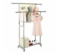 Walplus Furinno Fnbk-22086 Yijin Heavy Duty Dual Level Retractable Rolling Drying Rack, Silver