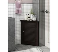 Walplus Furinno Indo Corner Louver Door Cabinet, Espresso