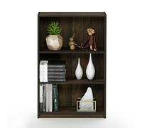 Walplus Furinno Jaya Simple Home 3-Tier Adjustable Shelf Bookcase, Columbia Walnut