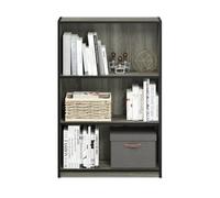 Walplus Furinno Jaya Simple Home 3-Tier Adjustable Shelf Bookcase, French Oak Grey