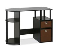 Walplus Furinno Jaya Simplistic Computer Study Desk With Bin Drawers, Espresso