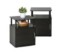Walplus Furinno Jaya Utility Design End Table, Black, Set Of Two