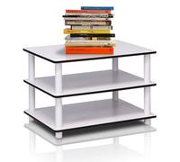 Walplus Furinno Just 3-Tier No Tools Coffee Table, White W/white Tube
