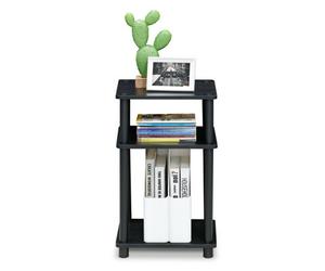 Walplus Furinno Just 3-Tier Turn-N-Tube End Table, Americano/black