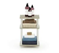 Walplus Furinno Just 3-Tier Turn-N-Tube End Table, Sonoma Oak/white Side Table