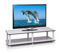 Walplus Furinno Just No Tools Wide Tv Stand, White Finish W/white Tube