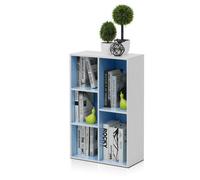 Walplus Furinno Luder 5-Cube Reversible Open Shelf, White/light Blue