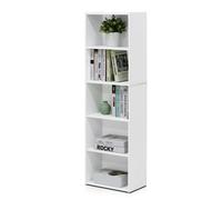 Walplus Furinno Luder 5-Tier Reversible Color Open Shelf Bookcase, White