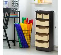 Walplus Furinno Mini 6 Drawer Organizer, Espresso, 17062Ex