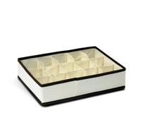 Walplus Furinno Non-Woven Fabric 3X5 Soft Storage Organizer, Ivory W/mid Brown Trim
