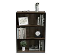 Walplus Furinno Pasir 3-Tier Open Shelf, Columbia Walnut