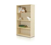 Walplus Furinno Pasir 4 Tier Open Shelf, Steam Beech