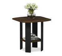 Walplus Furinno Simple Design End/sidetable, Columbia Walnut/black