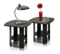 Walplus Furinno Simple Design End Table, Espresso, Set Of 2