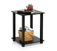 Walplus Furinno Simplistic End Table, Set Of Two Side Table For Bedroom, Espresso/black
