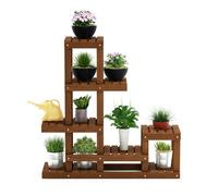 Walplus Furinno Tioman Hardwood Flower Stand In Teak Oil, Natural