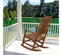 Walplus Furinno Tioman Hardwood Rocking Chair In Teak Oil, Fg16705