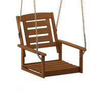 Walplus Furinno Tioman Hardwood Single Hanging Porch Swing With Chain, Natural