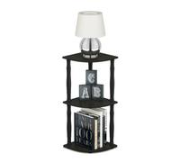 Walplus Furinno Turn-N-Tube 3-Tier Corner Display Rack Multipurpose Shelving Unit With Classic Tubes, Espresso/black