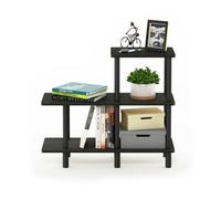 Walplus Furinno Turn-N-Tube 3-Tier Cube Ladder Shelf, Espresso/black