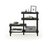 Walplus Furinno Turn-N-Tube 3-Tier Side Display Rack, Espresso/black