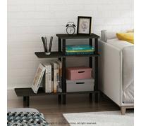 Walplus Furinno Turn-N-Tube 3-Tier Sofa Side Table, Espresso/black