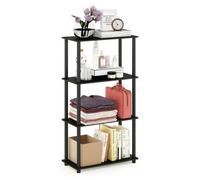 Walplus Furinno Turn-N-Tube 4-Tier Multipurpose Shelf Display Rack, Americano/black