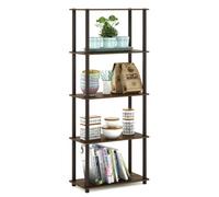 Walplus Furinno Turn-N-Tube 5-Tier Multipurpose Shelf Display Rack, Walnut/brown